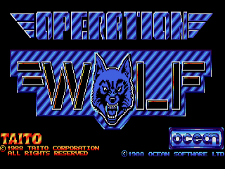 Operation Wolf title screen for Amiga
